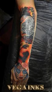 Tatuaj sarpe realistic color